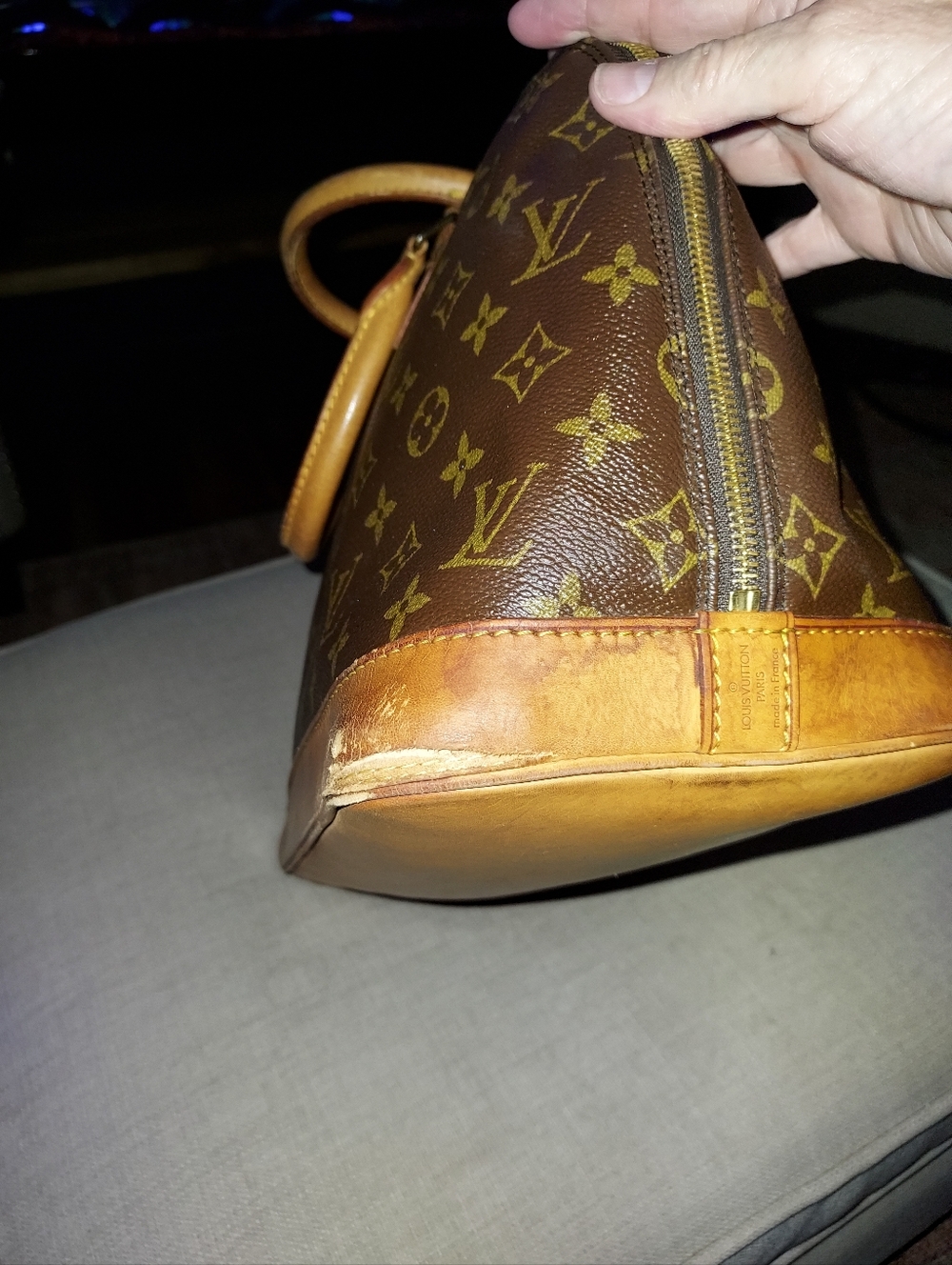 Louis Vuitton Monogram Alma Satchel in Brown and Tan - Picture 7 of 9